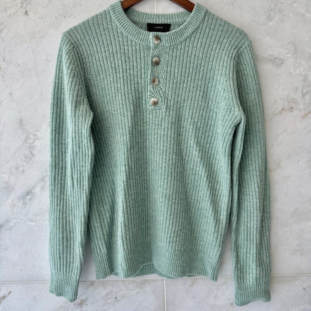 Vince textured rib henley sweater